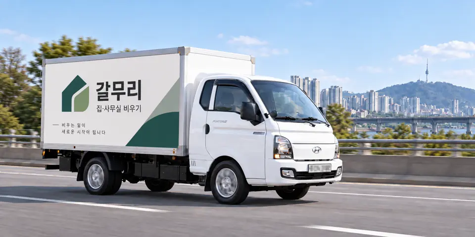 갈무리 작업 차량 (그림) · 회기동 유품정리